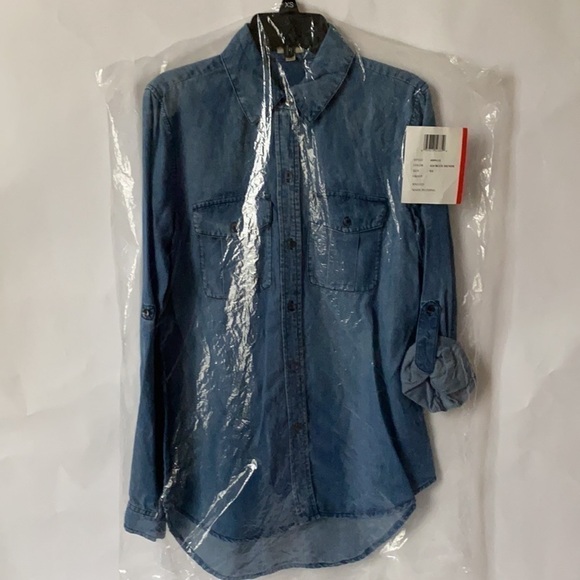Cremieux Size XS Jade Chambray Women’s Long Sleeves Blouse Denim Jeans - Picture 6 of 15